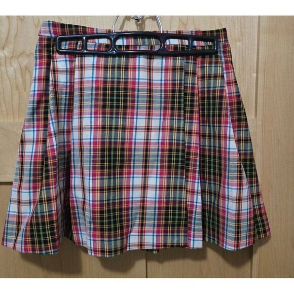 Zara Girls Plaid Pleated Mini Skirt Size 13-14 Multicolor School Style academia - Picture 2 of 10